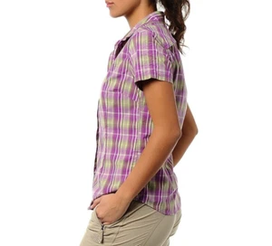 Camisa Top The North Face Boulder Penélope Para Mujer L Púrpura Verde A Cuadros Ventilada - Imagen 1 de 14
