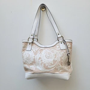 Born ( BOC ) Ivory Hand Tooled Western Double Strap Shoulder Purse - Picture 1 of 9