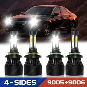 4-Sides For Honda Accord Sedan 1990-2012 6000K LED Headlights Bulbs Combo Kit - Picture 1 of 23