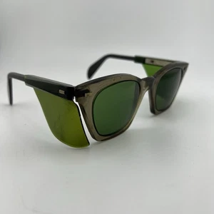 Vintage GO Green Lens Safety Glasses With Green Side Shields - Picture 1 of 9