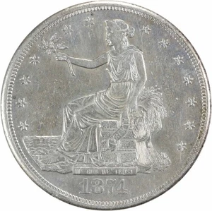 Dólar de plata comercial 1874-S AU sin certificación #725 - Imagen 1 de 2