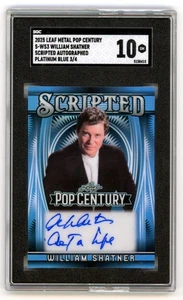 William Shatner 2025 Leaf Pop Century Blue Scripted Auto Get a Life #3/4 SGC 10 - Bild 1 von 2