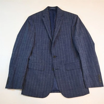 Ryan Seacrest 38R Blue Wool Linen Slub Mens Blazer Suit Jacket Sport Coat - Image 1 of 4