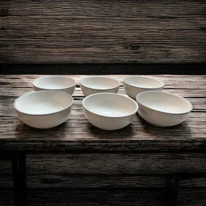 Pfaltzgraff 5.5” Diameter Gray Rim Bowls 2.5” Tall Set of 6 USA - Picture 1 of 19