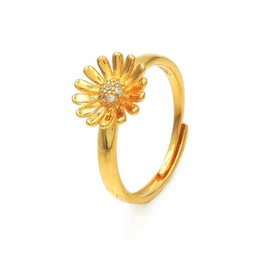 Anello Margherita in Argento 925 e Zirconi Bianchi Misura Regolabile - Immagine 1 di 2