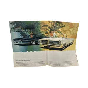 1964 Pontiac Wide Track Bonneville FOLD OUT VTG Original Magazine Ad 60s Auto - Picture 1 of 5