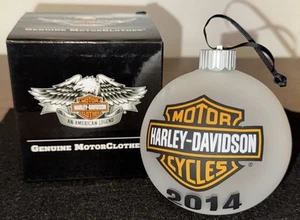Harley Davidson 2014 bola de vidrio bombilla adorno Santa Harley redonda 96834-15V sin usar, en caja - Imagen 1 de 3