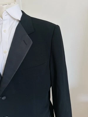 Chaqueta Blazer Abrigo Negro Talla 42 Lana Reg Vestimenta Para Hombres Esmoquin Un Pecho Foto 1 de 4