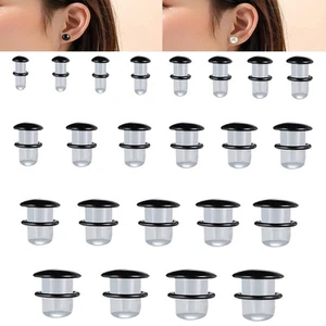 1 Pair 3-25MM Ear Plug Tunnels Glass Ear Gauges Lobe Stretching Piercing Jewelry - Picture 1 of 23