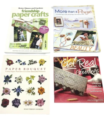 Lot of 4 Books Scrapbooking Paper Flowers Cards Tags Memory Makers 2005-2008 - Image 1 of 4