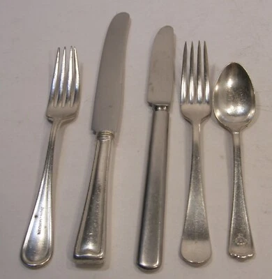 LOT VINTAGE HOTEL RESTAURANT MILITARY SILVER FLATWARE S&M HOTEL GORDON MORE++ - Image 1 of 4