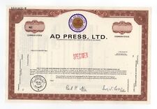 SPECIMEN - AD Press, LTD. Stock Certificate