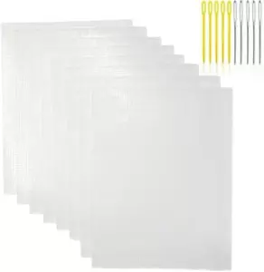 8 Plastic Mesh Canvas Sheets for Embroidery Crafts, Acrylic Yarn Crafts, Knittin - Picture 1 of 7