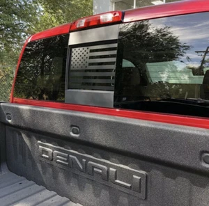 Chevy/GMC Silverado/Sierra Back Middle Window American Flag Decal 2014-2025 - Bild 1 von 4