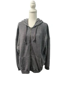 NWOT Vintage Havana Grey Slate Full Zip Fleece Sweatshirt Hoodie Pockets S - Picture 1 of 12