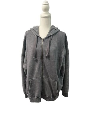 NWOT Vintage Havana Grey Slate Full Zip Fleece Sweatshirt Hoodie Pockets S  - Imagem 1 de 4