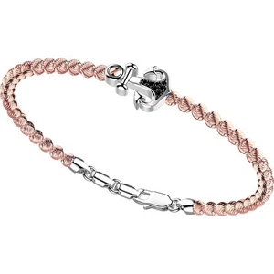 Bracciale in argento 925 Uomo Rodiato In Oro Bianco E Rosè Gold Zancan - Foto 1 di 2