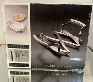 Trivet/Casserole Stainless steel w/Polished Handles Extendable to 14.75 " MIB - Picture 1 of 9