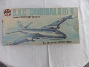 VINTAGE AIRFIX 1/72 BAC CANBERRA B(I) SÉRIE 6 5 BRITAINS PREMIER BOMBARDIER À RÉACTION - Photo 1/8