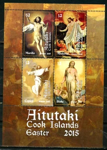 AITUTAKI 2015 OSTERN GEMÄLDE 4er BLATT BRIEFMARKEN POSTFRISCH - Bild 1 von 1