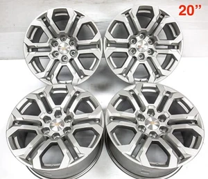 4 Chevy Silverado Tahoe Suburban 20" OEM Silver Aluminum Wheels Rims - Picture 1 of 10