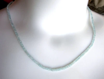 Collar Aguamarina Natural 40ct / Ajustable 18-20 pulgadas / Plata de Ley 925 Foto 1 de 4