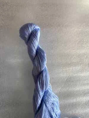 Blue 100%mulberry silk hand-dyed wrapping/velvet flower Twistless silk thread - Image 1 of 2