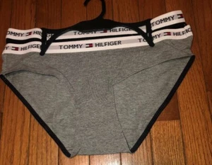 Tommy Hilfiger Damen Bikini Höschen 2 Paar Größe Large Spruch dickes Band neu ohne Etikett - Bild 1 von 6