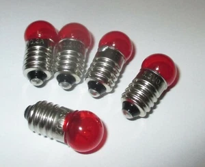 Ersatzlampen 11mm Kugel - Fassung E10 - 3,5V - Farbe: ROT > 5 Stück  "NEU" - Bild 1 von 1