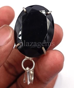 72,70 CT OVALER SCHLIFF NATÜRLICHER SCHWARZER SAPHIR 925 STERLING ANHÄNGER EDELSTEIN 5ARI - Bild 1 von 7