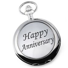 Personalised Mens Wedding Anniversary Pocket Watch in a Gift Box 25 30 40 Years