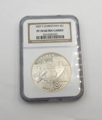 2007-P JAMESTOWN Commemorative Silver Dollar NGC PF 70 Ultra Cameo - Image 1 of 2