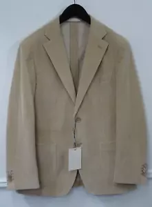 Men Suitsupply Blazer La Spalla Corduroy Cotton Blend Beige Size EU56 UK/US46 - Picture 1 of 9