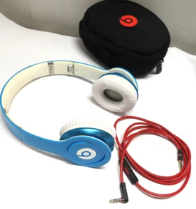 Auriculares Beats by Dr. Dre Solo HD con cable en la oreja azul claro plegables trabajo - Imagen 1 de 4