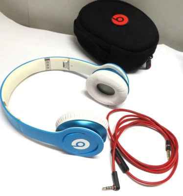 Auriculares Beats by Dr. Dre Solo HD con cable en la oreja azul claro plegables trabajo Foto 1 de 4