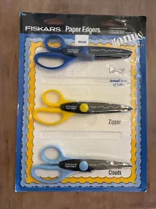 NEW Set 3 Fiskars Photo Scrapbook Paper Edgers Scissors Colonial Zipper Clouds - Picture 1 of 5