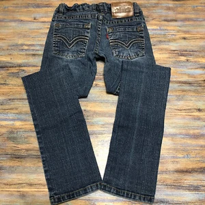 Levis Jeans Distressed Adjustable Waist Blue Girls Size 7 Regular - Picture 1 of 13