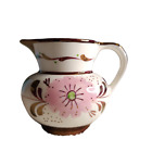 Old Castle Pink Flowers Copper Trim And Bands Individual Creamer