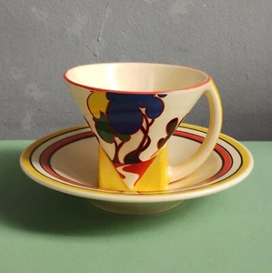 Moorland Staffordshire Ryehills Conical Cup Saucer Chelsea Works Burslem - Picture 1 of 4