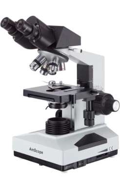 Microscopio compuesto biológico binocular AmScope B490-LED - 40X-1600X - CAJA ABIERTA Foto 1 de 4