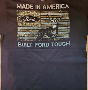 T-Shirt Ford Logo gebaut Ford TOUGH amerikanische Flagge tarnfarben schwarz Erwachsene - Bild 1 von 3