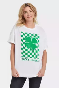 Women's Grayson Threads LUCKY CHARM Oversized Green Shamrock Shirt L / XL - Picture 1 of 9