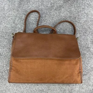 NEW LOOK BROWN HANDBAG FAUX LEATHER SUEDE SHOULDER BAG GOLD CHAIN Y2K - Picture 1 of 8