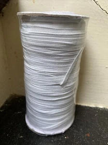 100 Yards Sewing Cord Braided White Flat Elastic Spool 1/8" (3-mm) - Picture 1 of 1