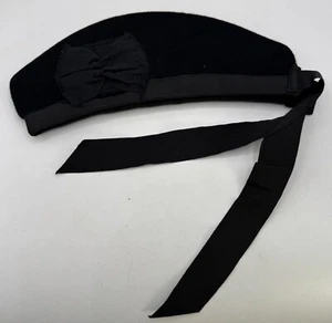 Vintage British Scottish Army Military Black Glengarry Cap Hat Size 6-7/8 Pipers - Picture 1 of 5