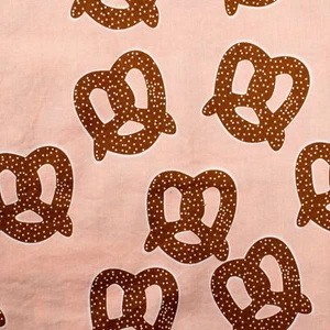Riley Blake See Kate Sew Cotton Fabric Pretzels on Pink Quilting 25x42 Novelty - Picture 1 of 4