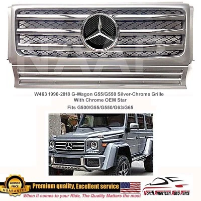 G55 G550 Clase G 4x4 W463 G-Wagon Rejilla Plateada Cromo Estrella G500 G63 Foto 1 de 4