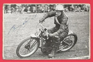 TARJETA AUTOGRAFIADA ORIGINAL BINGLEY CREE SPEEDWAY RIDER POOLE PIRATES 1949 RARA - Imagen 1 de 2