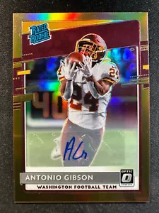 2020 Panini NFL #185 Antonio Gibson RC Donruss Optik Rookie Bronze Autogramm Neuwertig - Bild 1 von 2
