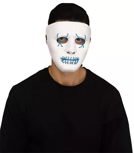Fun World Scary Glowing Illumo Battery Powered Mask, One-Size, White Blue - Picture 1 of 2